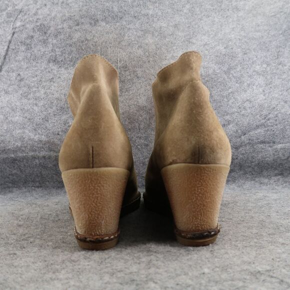 J Crew Shoes Womens 10 Bootie Wedge Chukka Leather Fashion Classic Lace Up Brown - Picture 4 of 15